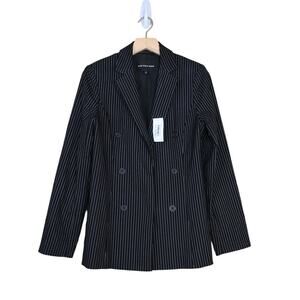 Who What Wear Womens S Career Black White Stripe Blazer
